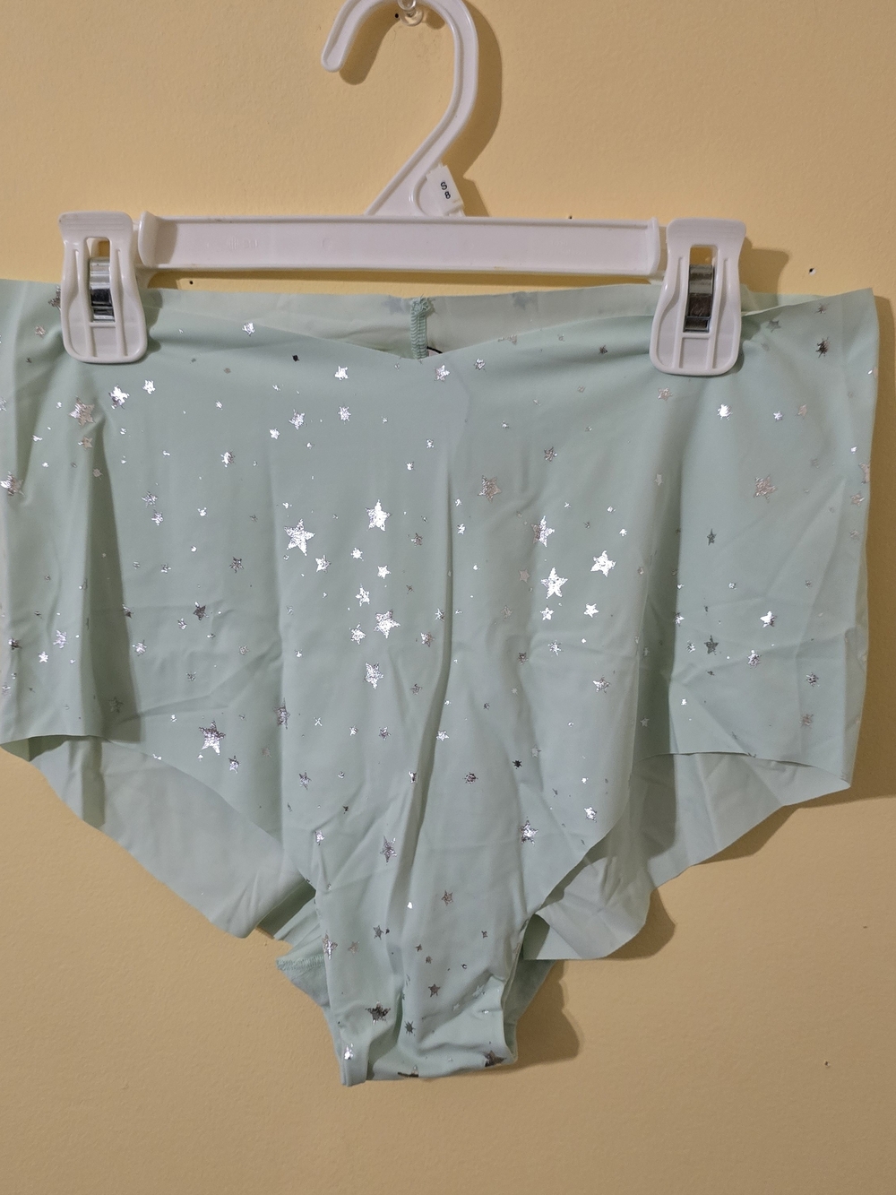 Victoria's Secret Mint High-Waist Briefs with Silver Star Print